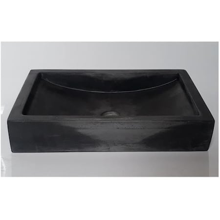 Eden Bath Eden Bath EB-N008CB 22 in. Shallow Wave Concrete Rectangular Vessel Sink - Charcoal EB_N008CB